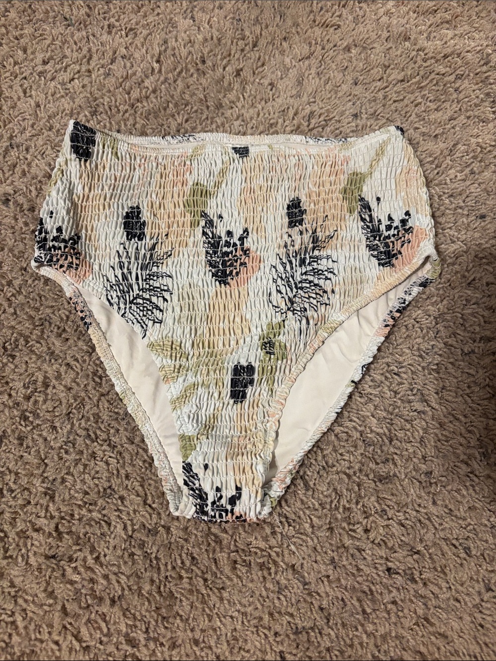 Charlie holiday smocked bikini bottom high waisted size m